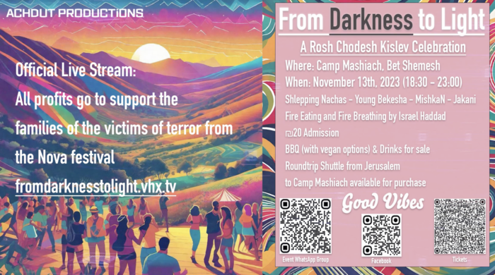 Live Now: ‘From Darkness to Light’ Benefit in Support of Victims of Terror from Nova Festival Launches Livestream